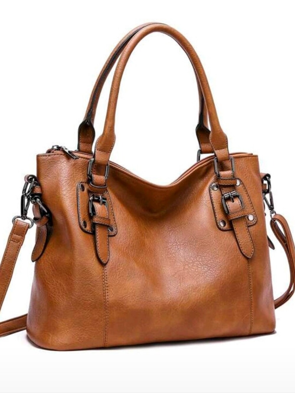 Classic Women's Tan Leather Tote Handbag